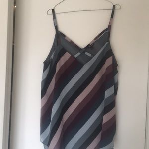 Sexy stripped criss cross tank top